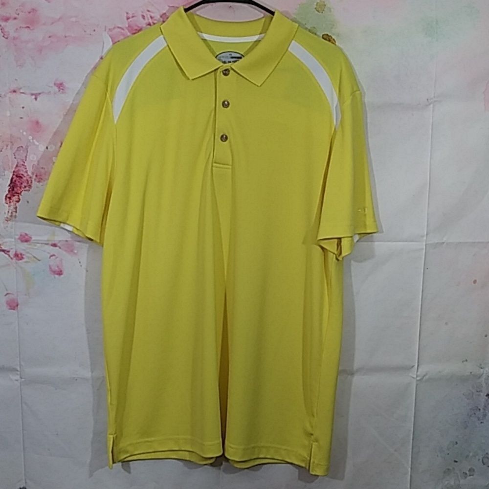 Grand Slam Slim Fit Yellow Polo Short Sleeve Polo